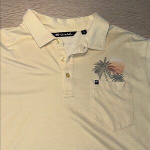 Polo Shirt with Sunset Palm Design